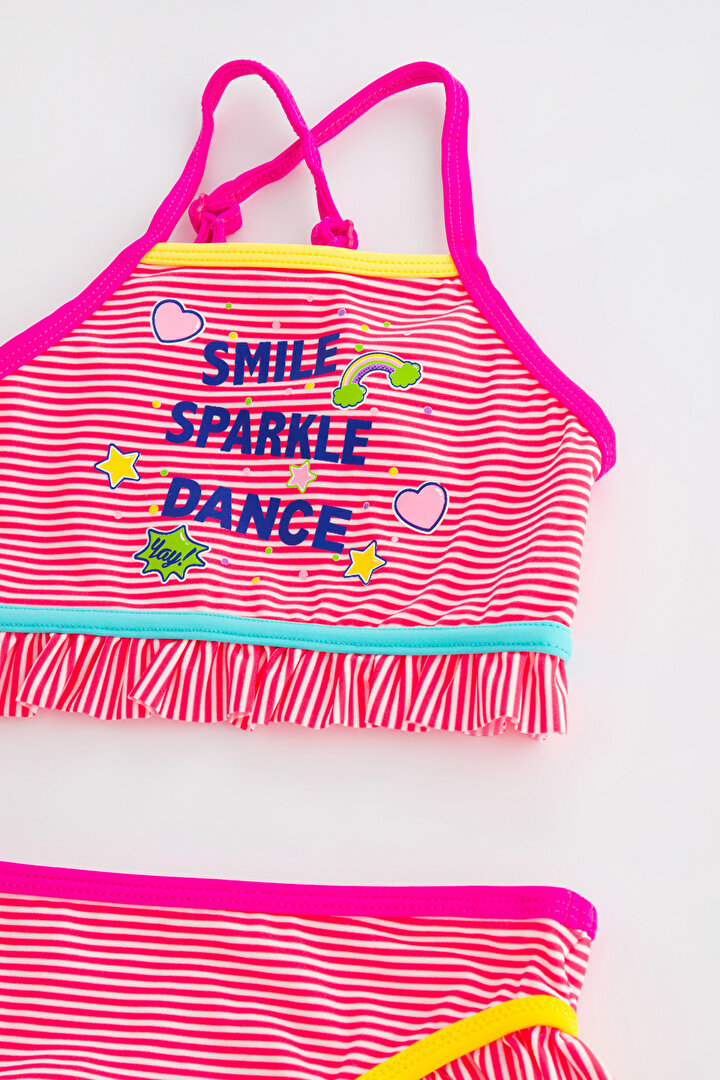 Beyaz Kız Çocuk Smile Halter Bikini Takımı - 2
