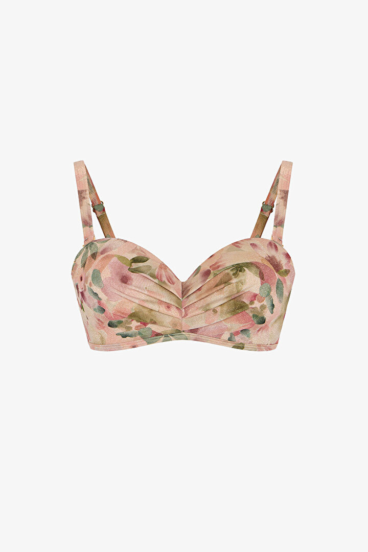 Multicolor Aires Lotus Strapless Bikini Top - 1