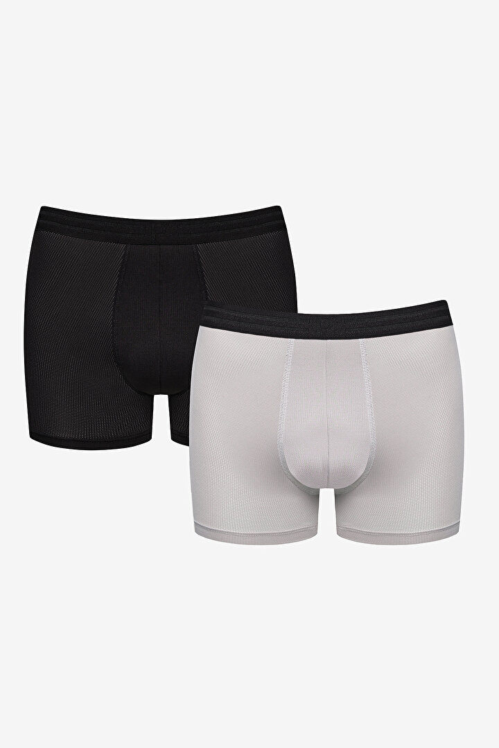 Men Mesh Black - Grey Boxer - 1