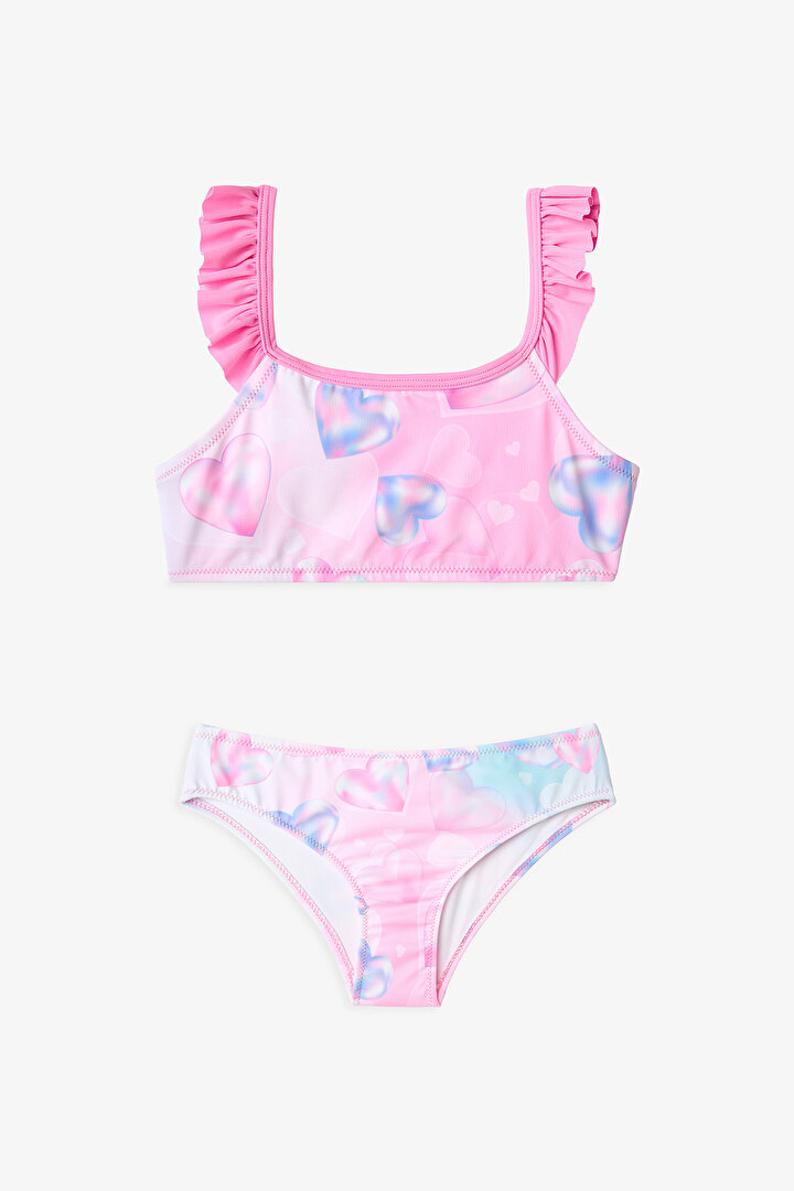 Renkli Kız Çocuk Adela Halter Bikini Takımı - 1