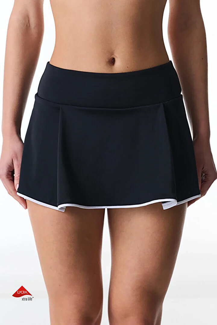 Black Nichole Skirted Bikini Bottom - 1