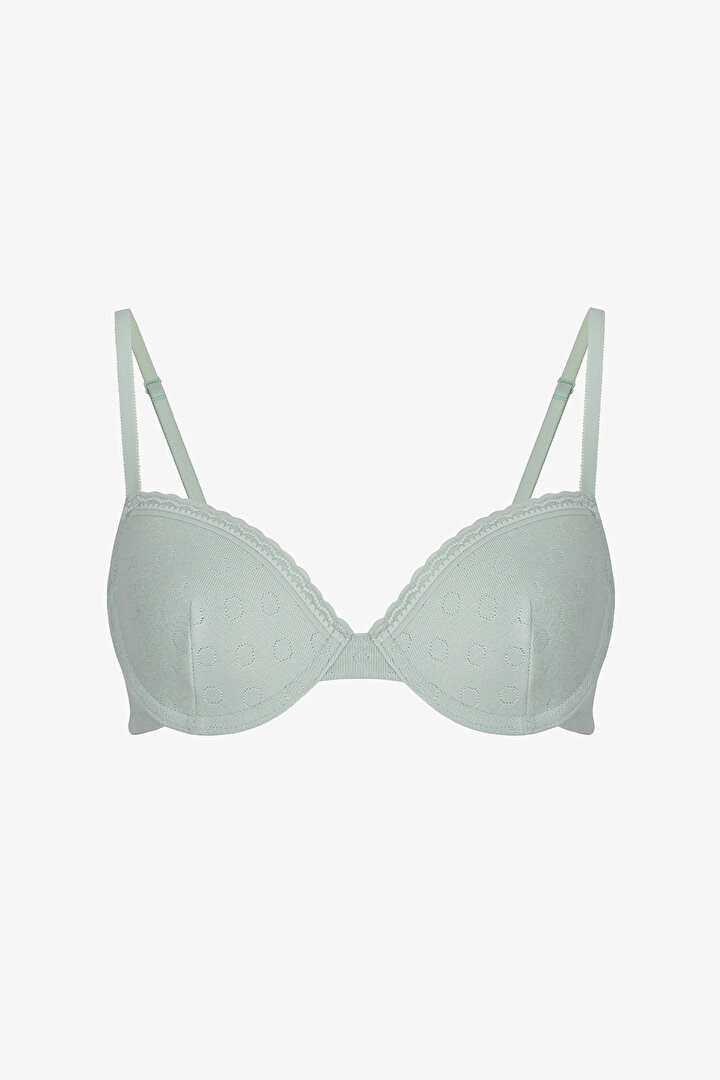 Açık Yeşil Daylift Pointel Pamuklu Balenli Sütyen - 1