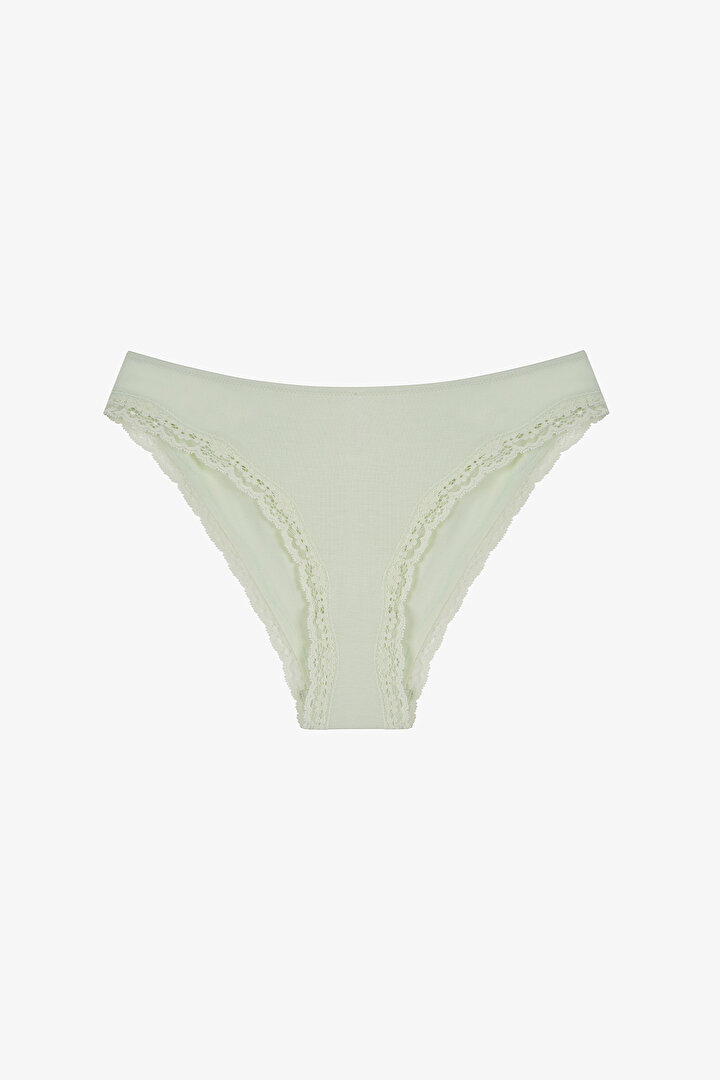 Mint Yeşili Lace Dantel Detaylı Slip Külot - 1