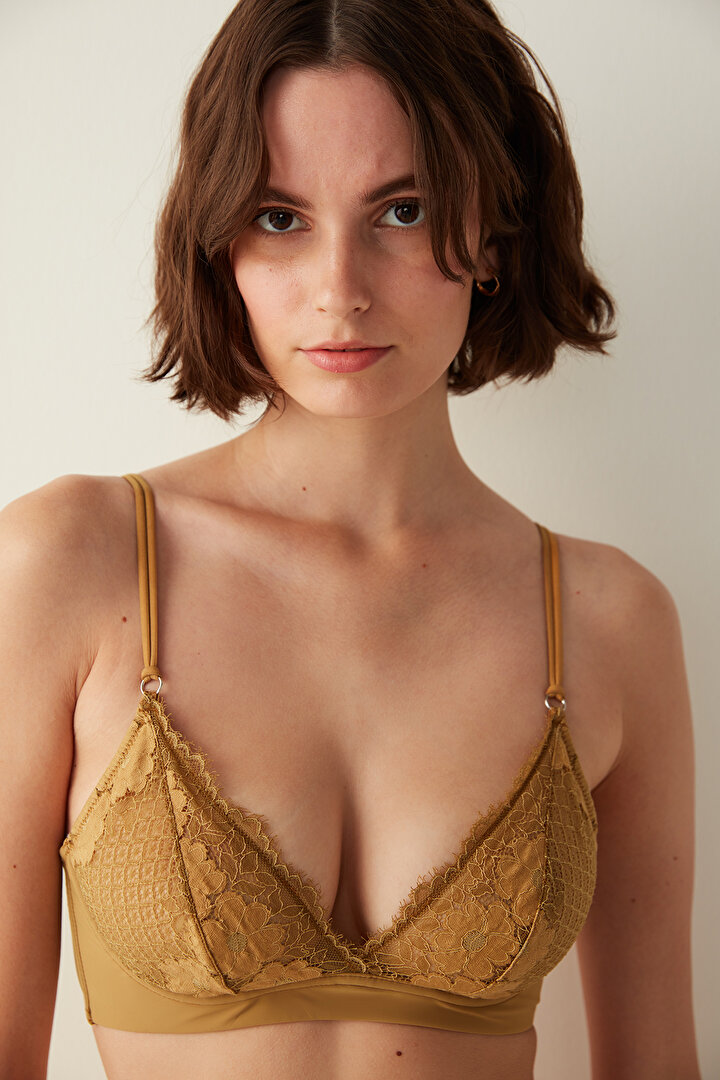 Brown Glam Lace Bra - 1