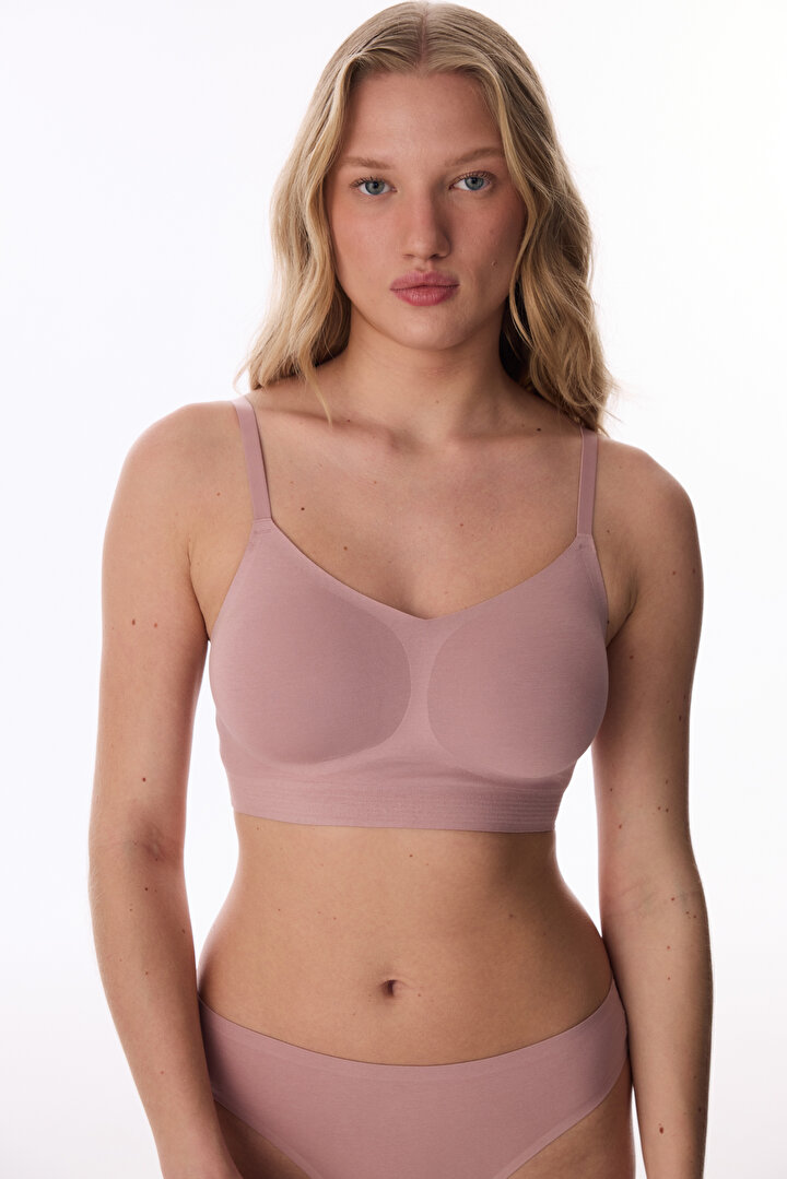 Dirty Pink Seamless Non-wired Bralet - 1