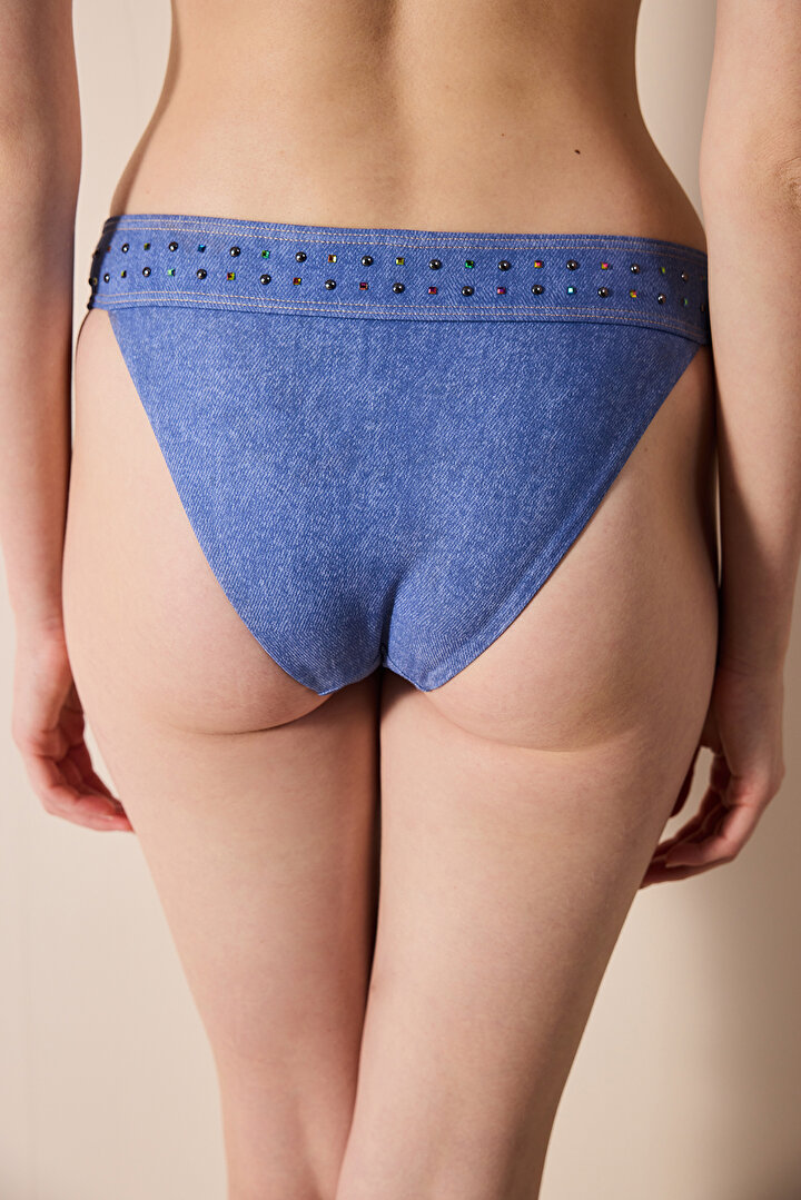 Jade Super Stapled and Stony Multi Colour Bikini Bototm  - 2