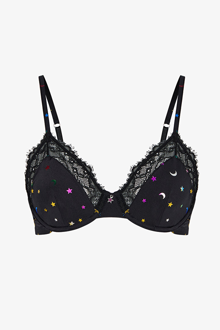 Siyah Micro Lace Wire Sütyen - 1