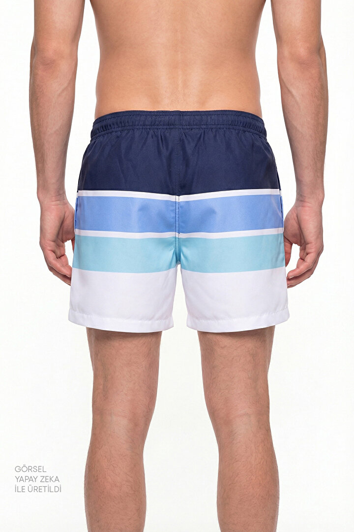 Erkek Renkli Colour Block Şort - 2