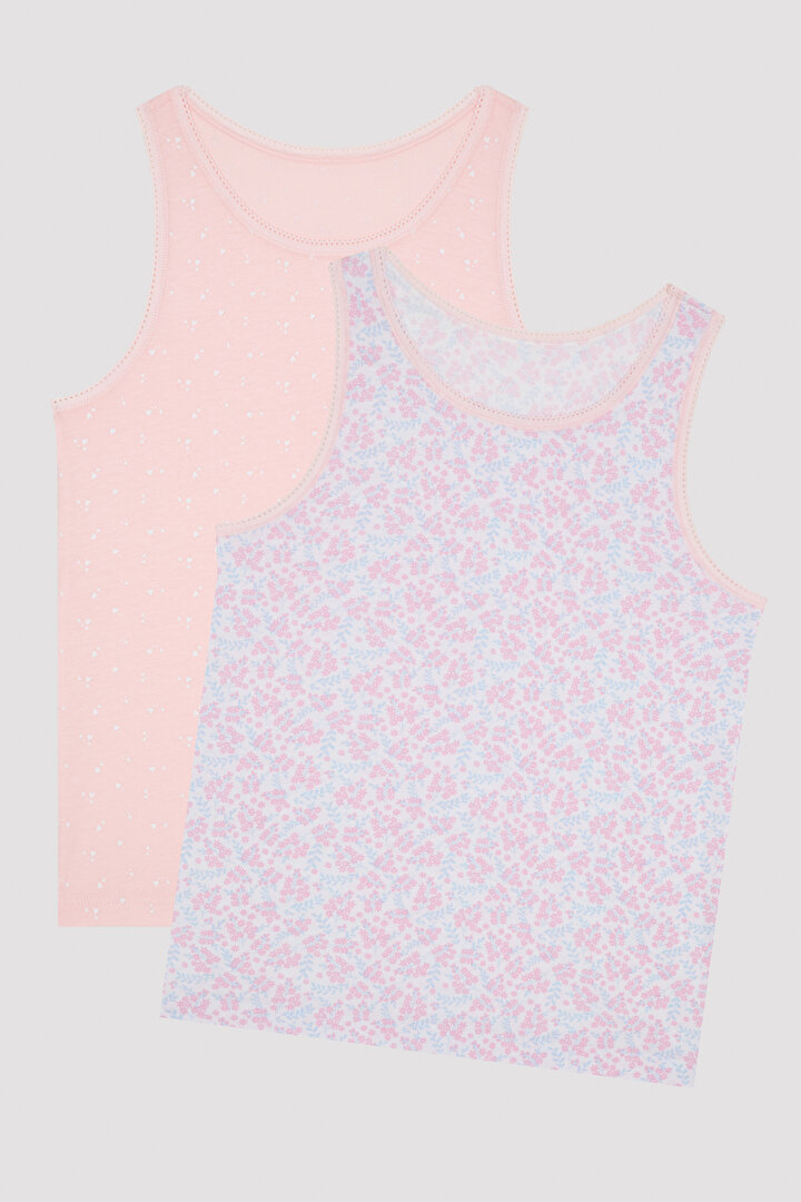 Multi Colour Girls Floral 2in1 Tank - 1