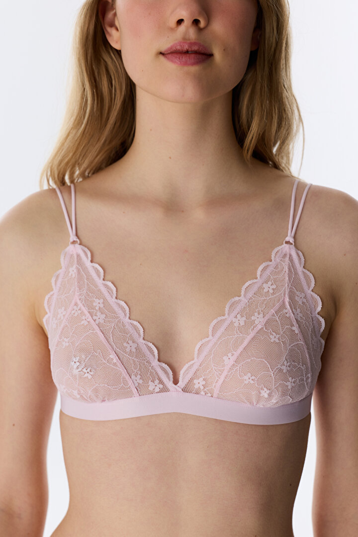 Açık Pembe Full Lace Dantel Üçgen - 2