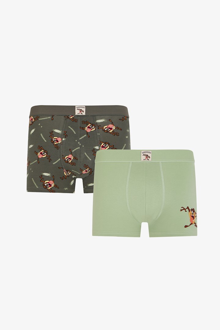 Erkek Tasmanian Tazmania Desenli 2'li Boxer - 1