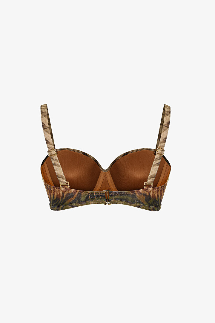 Cesira Lotus Zebra Desenli Simli Bikini Üstü - 2