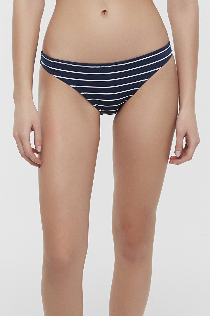 Navy Seaside Slip Bikini Bottom - 2