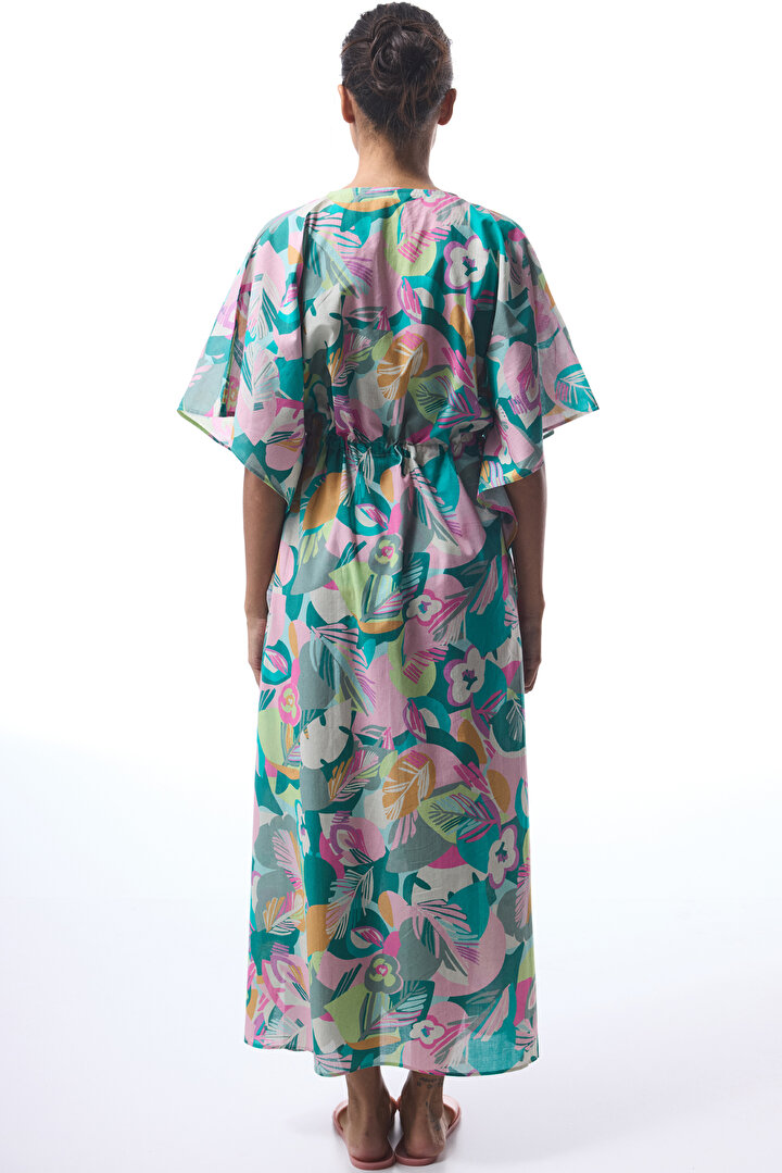 Çiçek Desenli Bağlama Detaylı Sheila Kimono - 2
