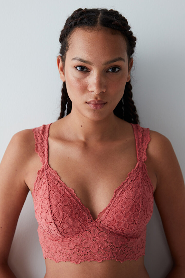 Sole Back Lace Bralette Red - 1