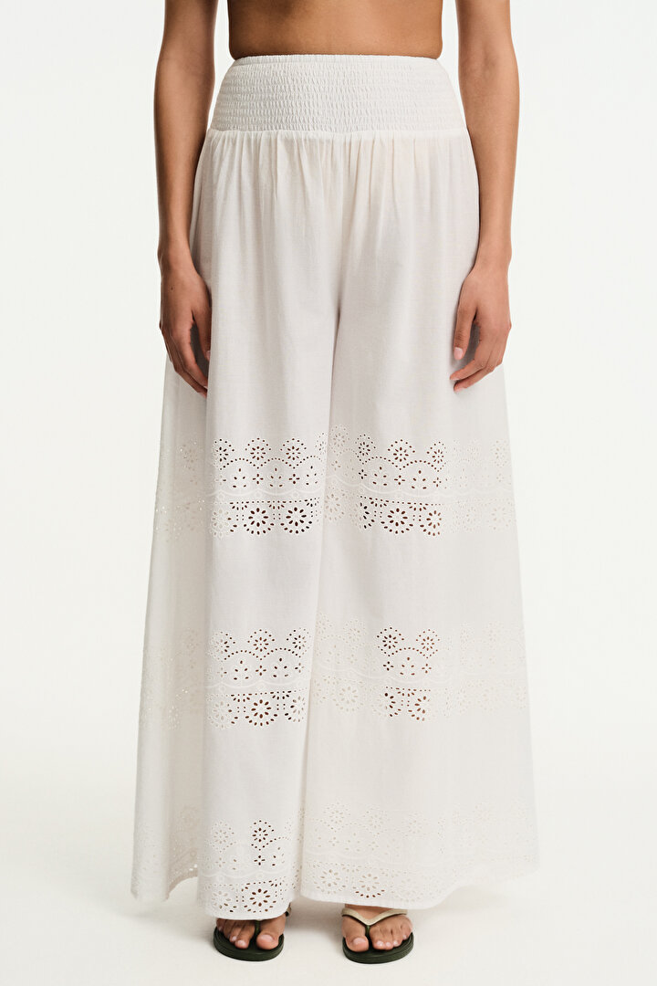 Beyaz Elliot Pantolon - 1