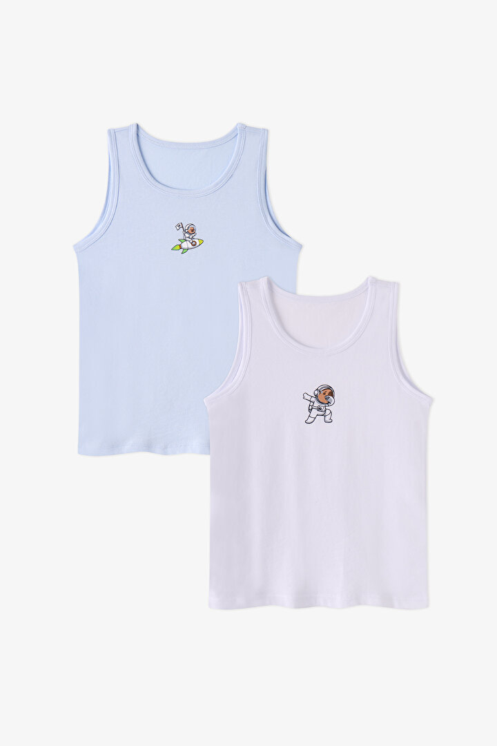 Boys' Capybaras Space Animal Patterned 2-Pack Vest - 1