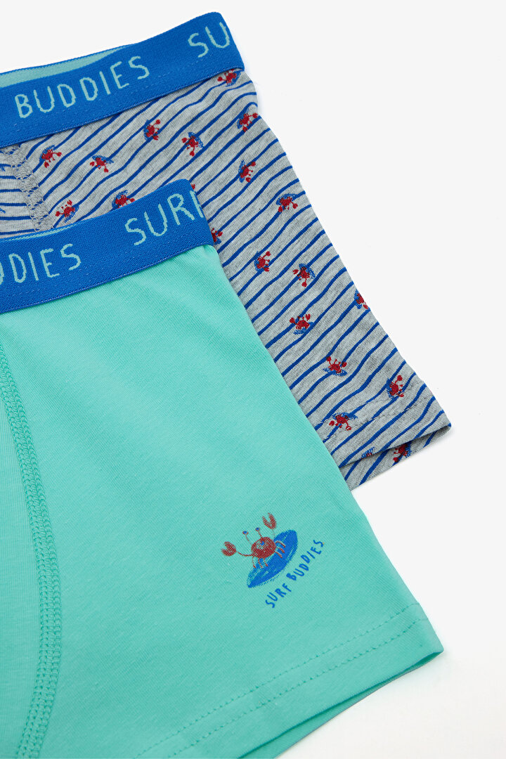 Erkek Çocuk Surf Buddies Çok Renkli 2'li Boxer - 4