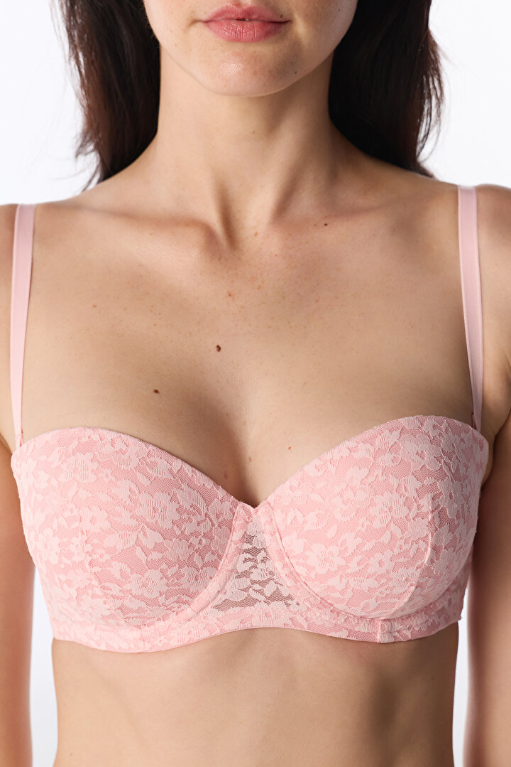 Pink Bloom Lace Padded Bra - 2