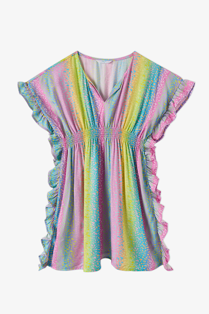 Girls' Energy Leopard Patterned Pom-Pom Kaftan - 1
