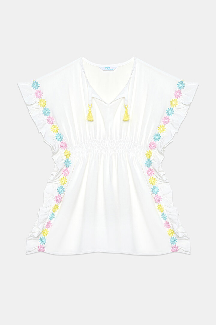 Girls Daisy White caftan - 1