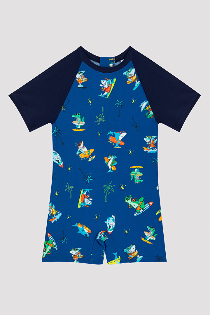 Erkek Çocuk Köpek Balığı Desenli Mayo - 1