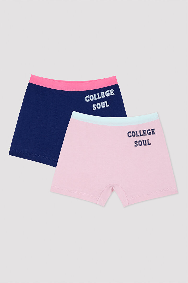 Girls College Soul 2 Pack Long Boxer - 1