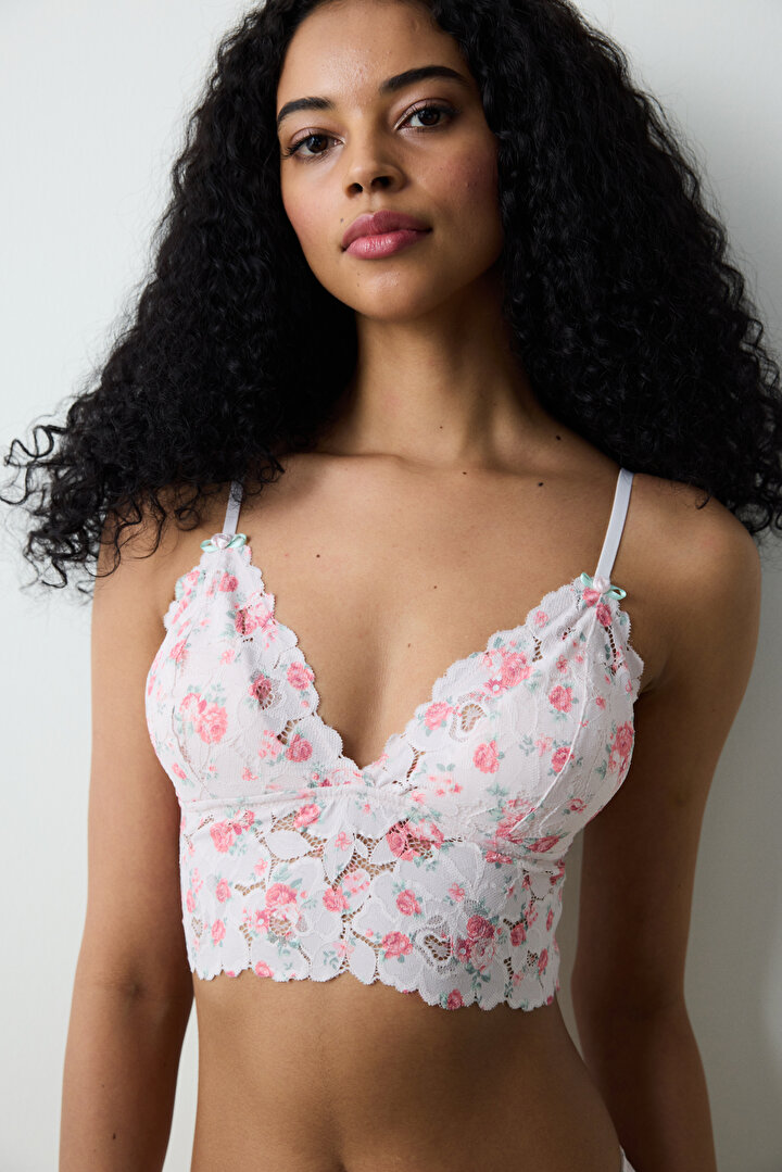 Floral Açık Pembe Bralet - 2