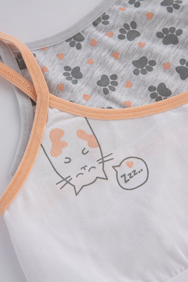 Çok Renkli Teen Kitty 2li Yarım Atlet - 4