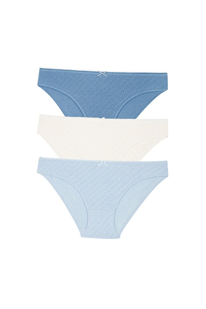 Soft Pointel Misty Blue 3Lü Slip Külot - 1