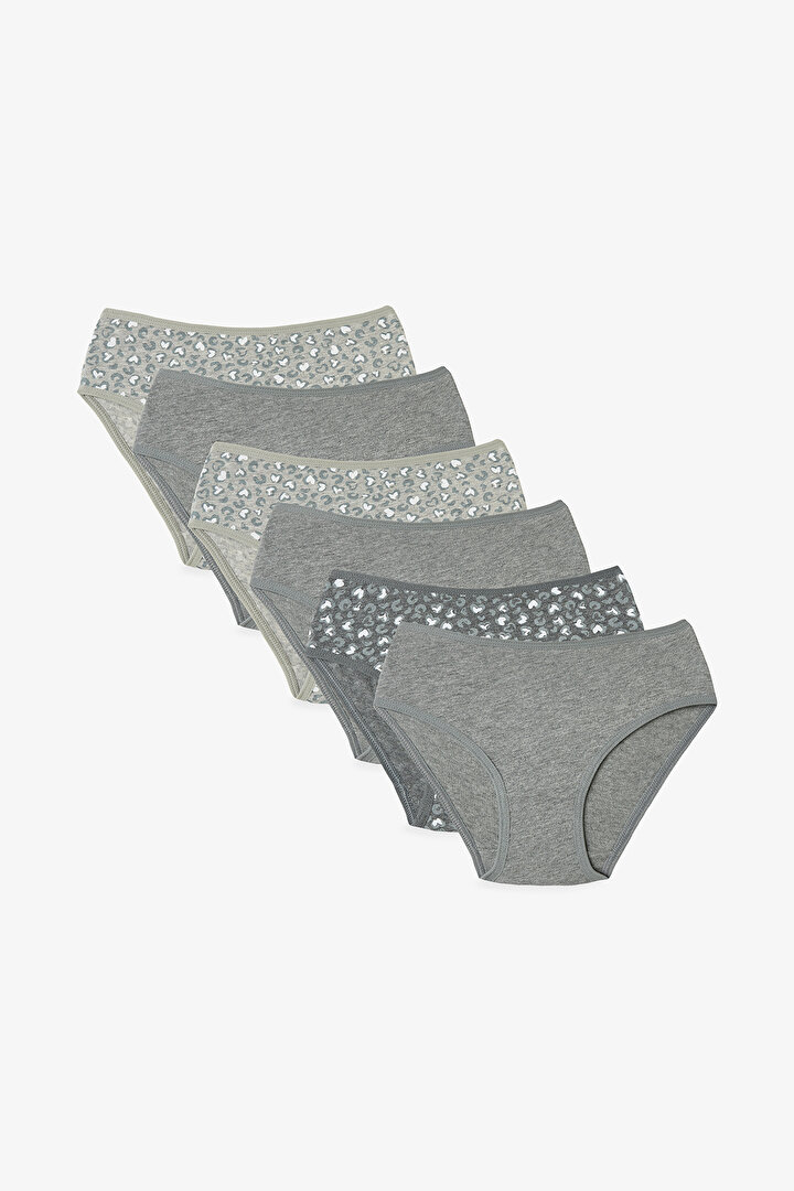 Girls Animal Leopard Patterned Normal Waist 5-Pack Panties - 1