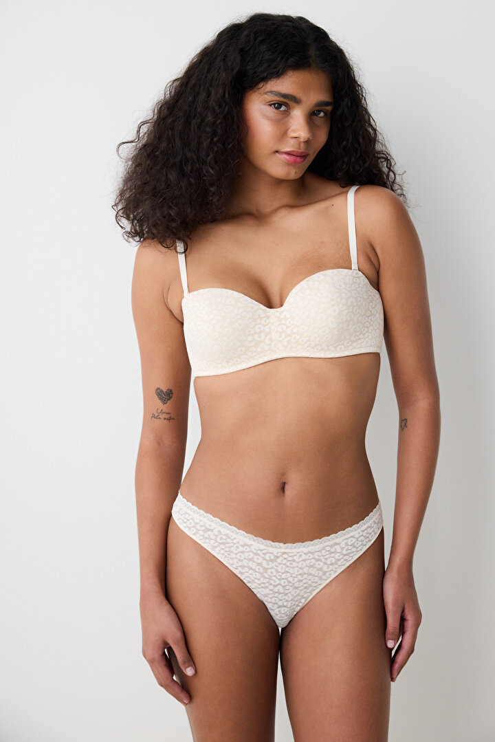 Delila Lace Cream Bra - 1