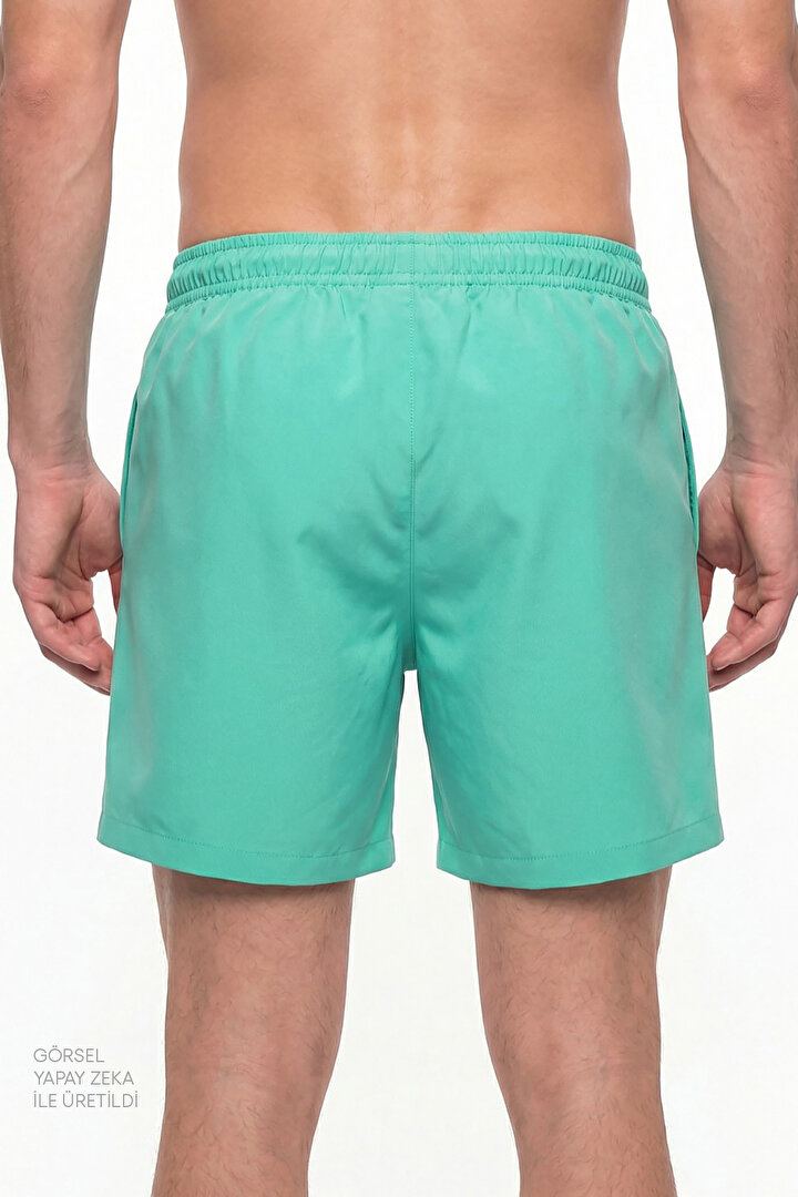 Man Turquoise Basic Turquoise Shorts - 2