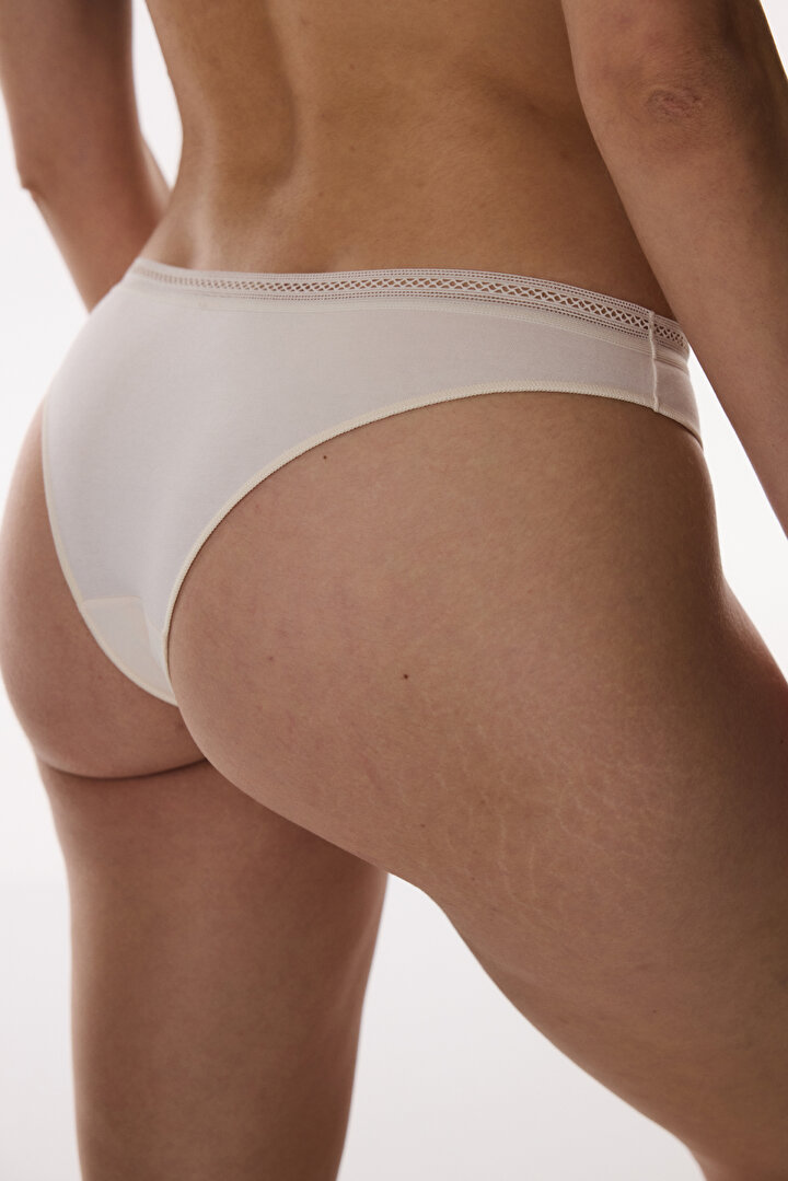 Beige Easy Cotton Trim Brazilian - 2