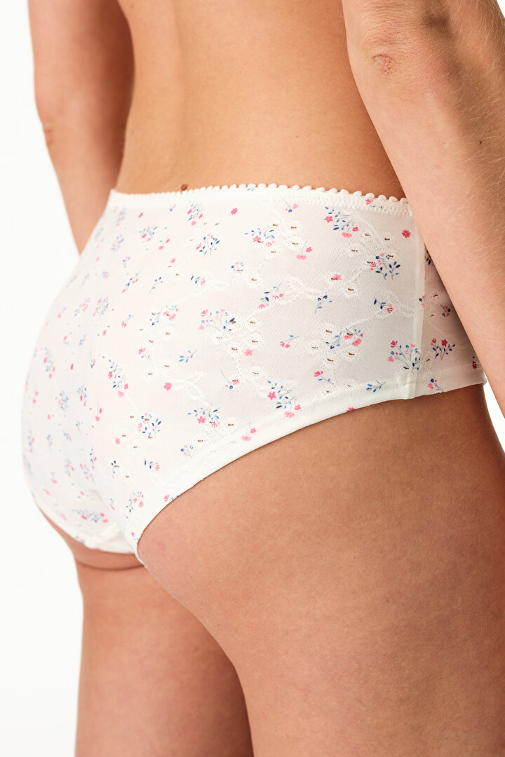 Off White Eyelet Boyshort Boxer - 2