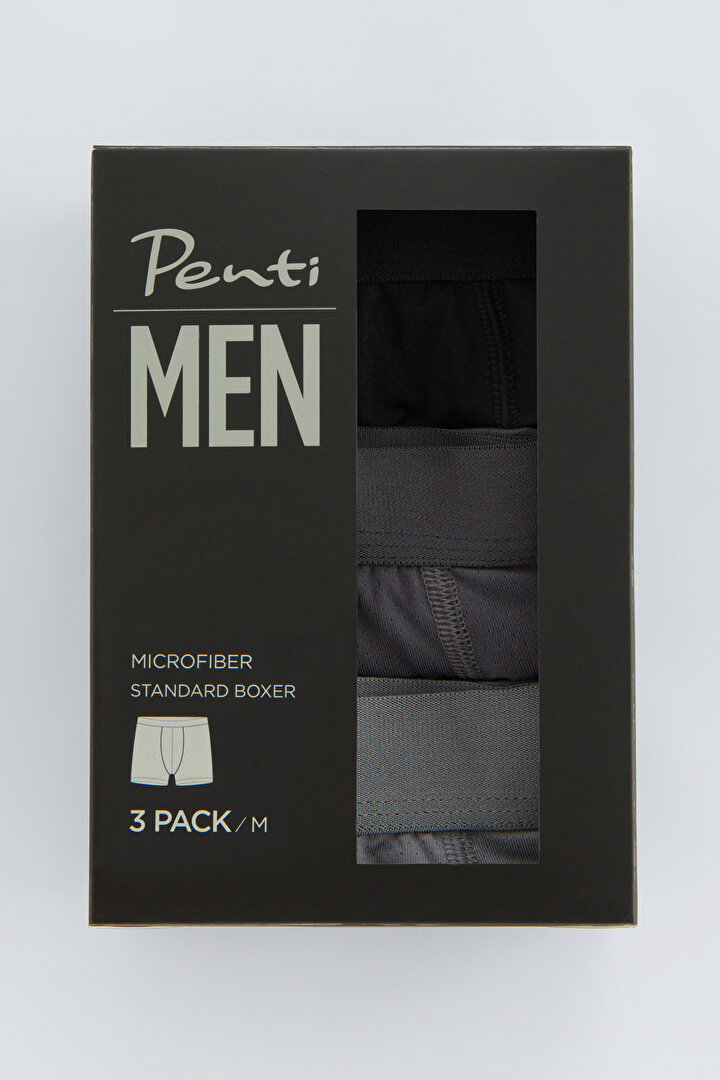 Man Black Breathable 3in1 Mid Boxer - 1