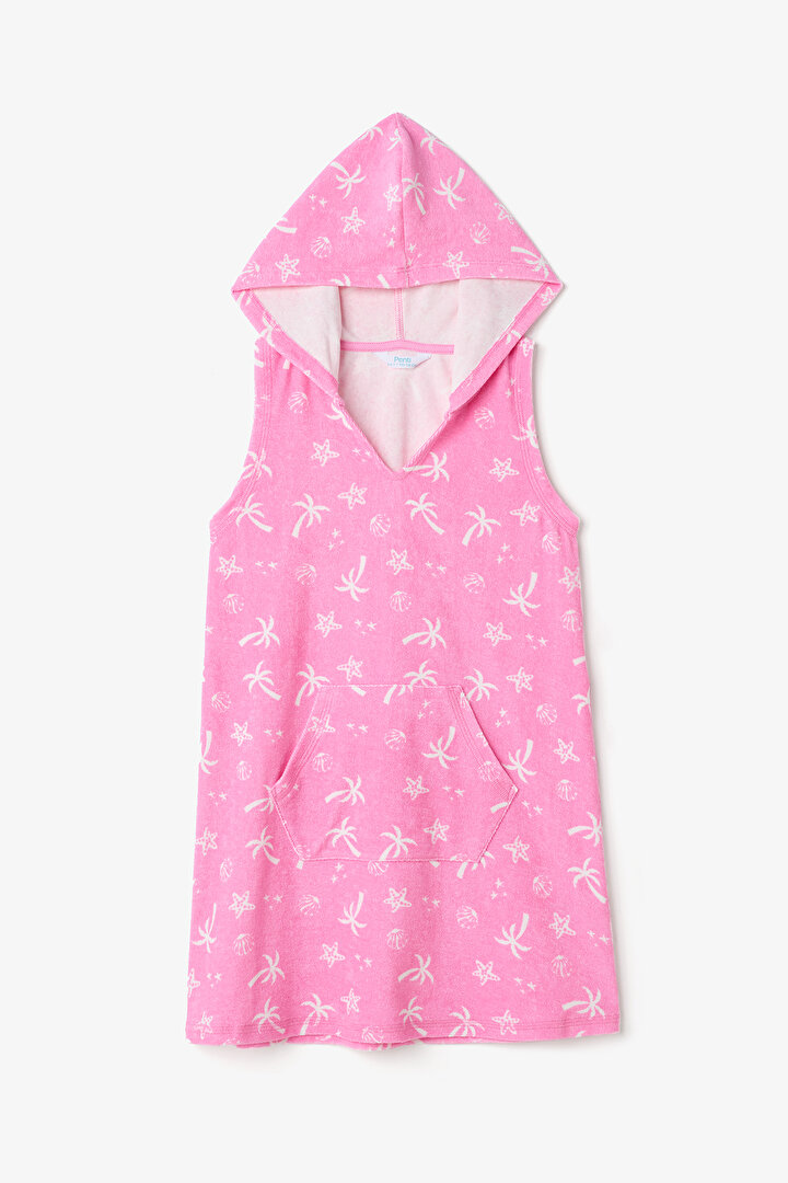 Girls Beach Summer Towel Pink Dress - 1