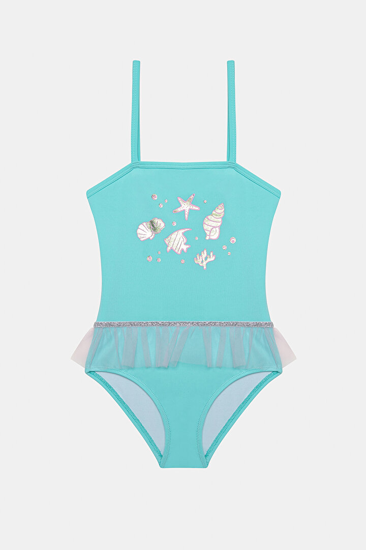 Kız Çocuk Starfish Açık Mavi Mayo - 1