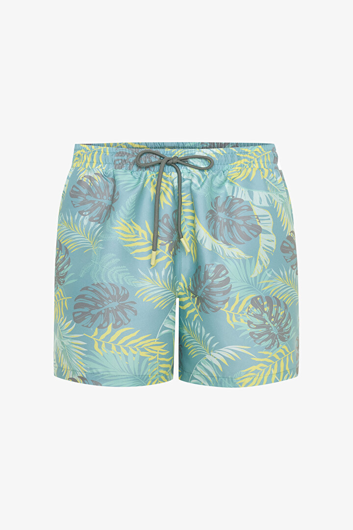 Forest Yaprak Desenli Erkek Şort Mayo - 1