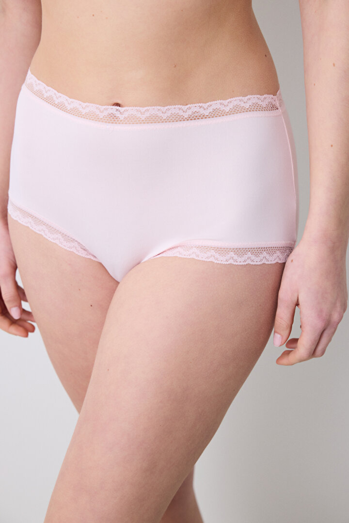 Easy Micro Lace Highwaist Pembe Slip Külot - 1