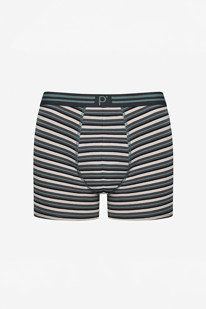 Erkek Navy Stripe 3lü Çok Renkli Boxer - 2