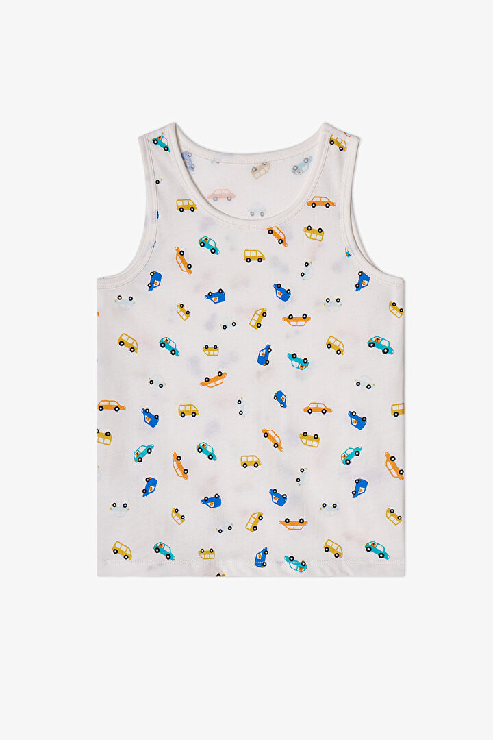 Boys' Capybaras With Cars Car Patterned 2-Pack Vest - 2