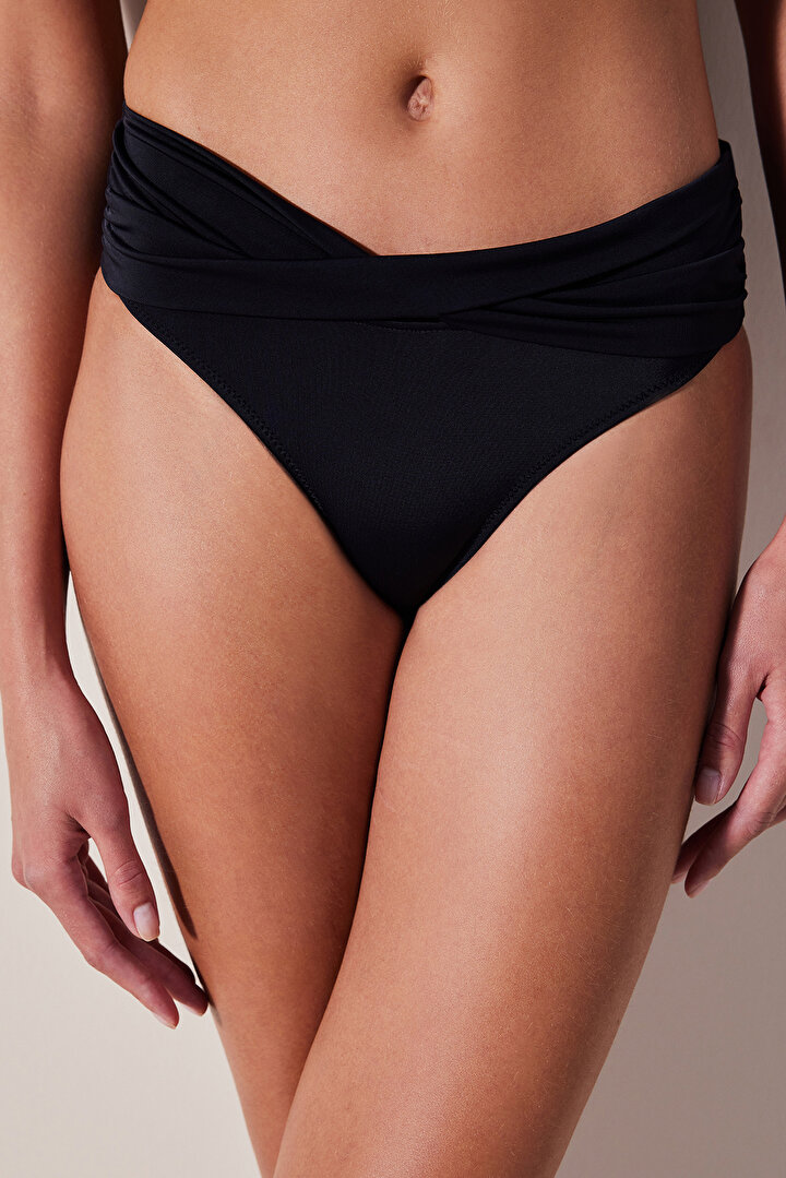 Twist Black Bikini Bottom - 1