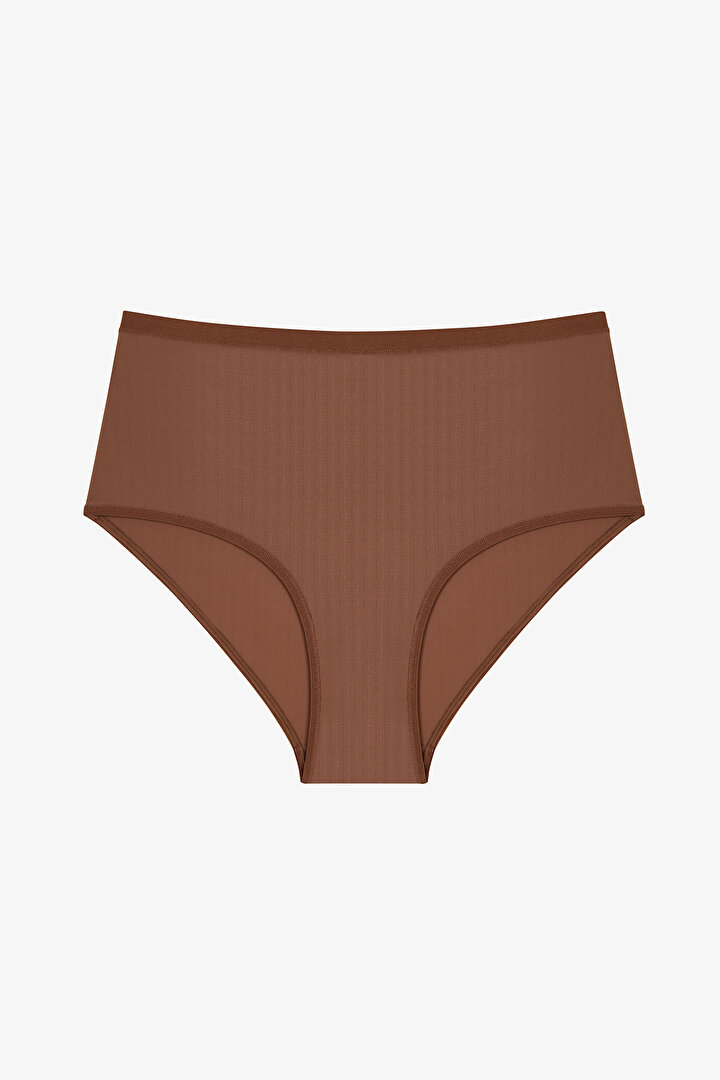 Açık Kahverengi Essentials Yüksek Bel Slip Külot - 1