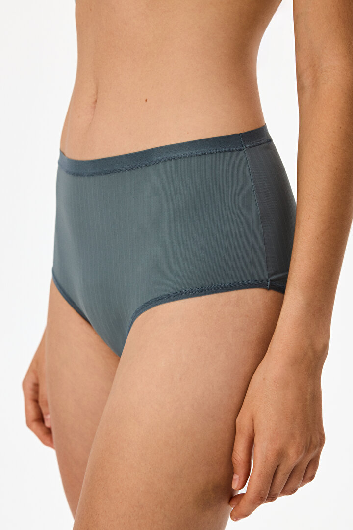 Gri Essentials Yüksek Bel Slip Külot - 1
