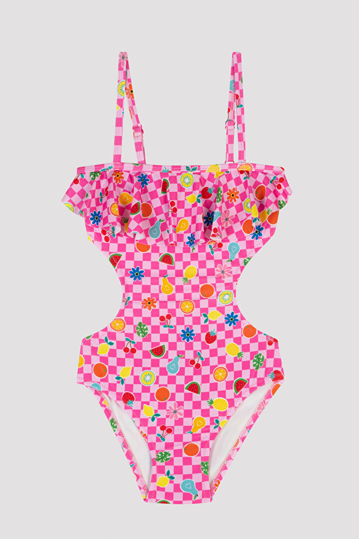 Kız Çocuk Meyve Desenli Mayokini - 1