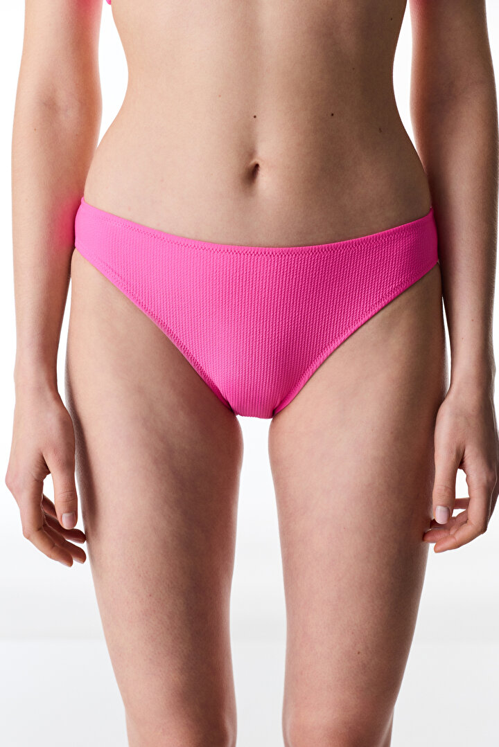 Bright Pink Nena Slip Bikini Bottom - 1