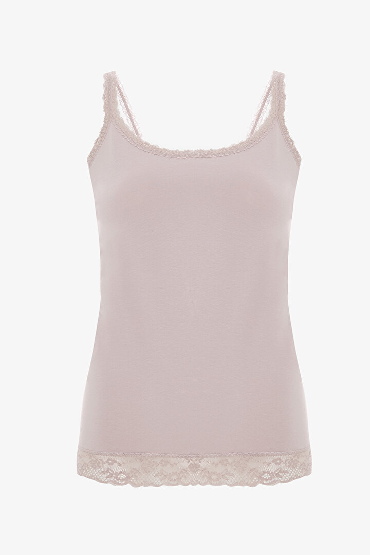 Dusty Rose V-Neck Thin Strappy Cotton Undershirt - 1