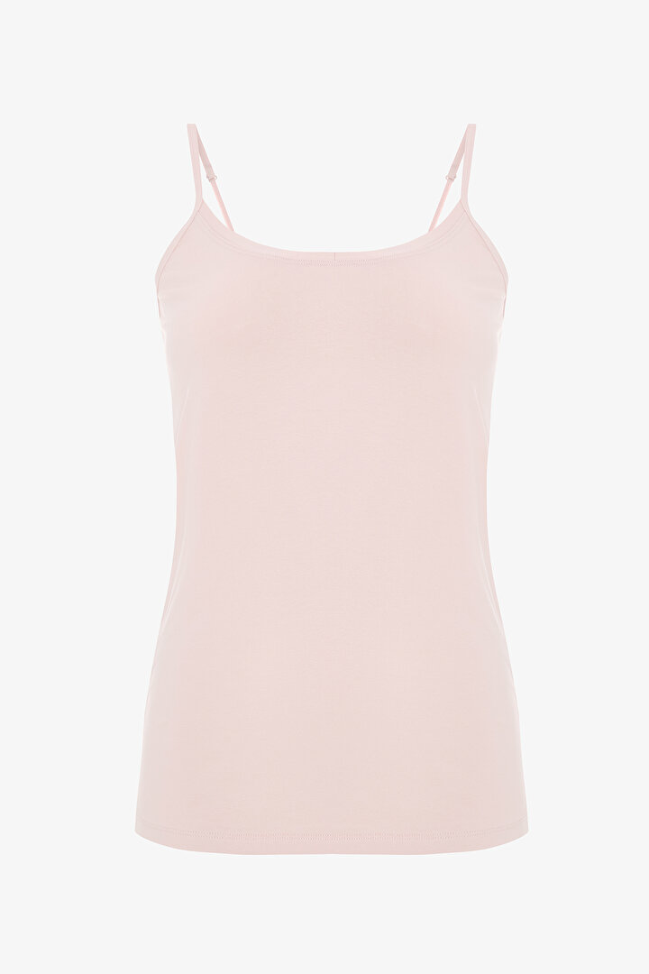 Dusty Rose V-Neck Thin Strappy Cotton Undershirt - 2