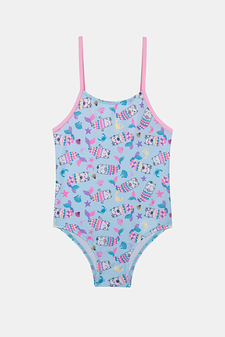 Girls Mermaid Cat Multi Colour Suit - 1